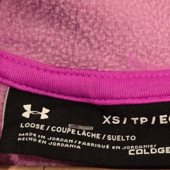 Under Armour Cold Gear Hoodie Embroidered Logo in Pink EUC Size XS - Picture 4 of 4